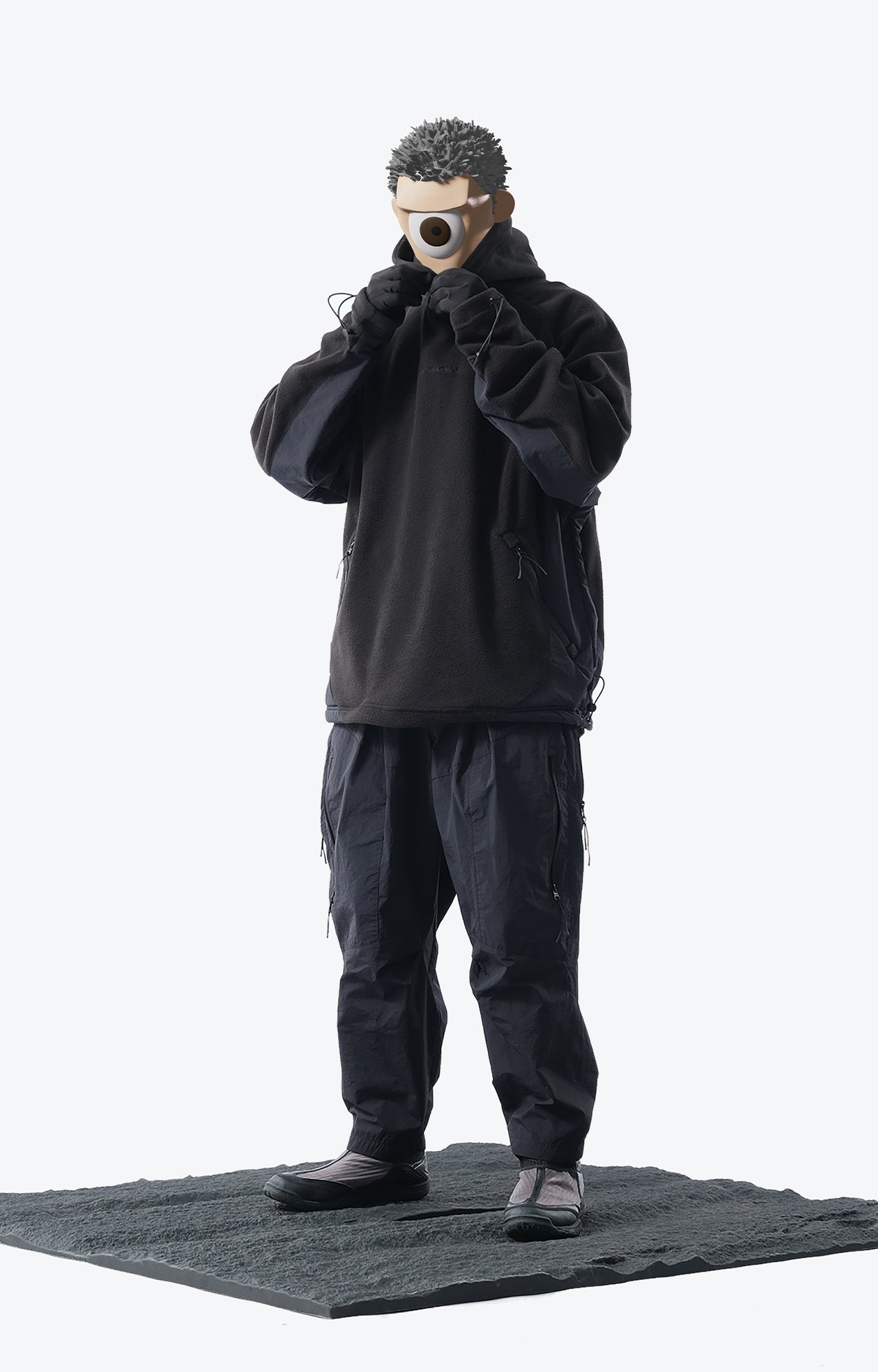 Capsule 02 / CST-112 Adjustable Fleece Hoodie (Black)