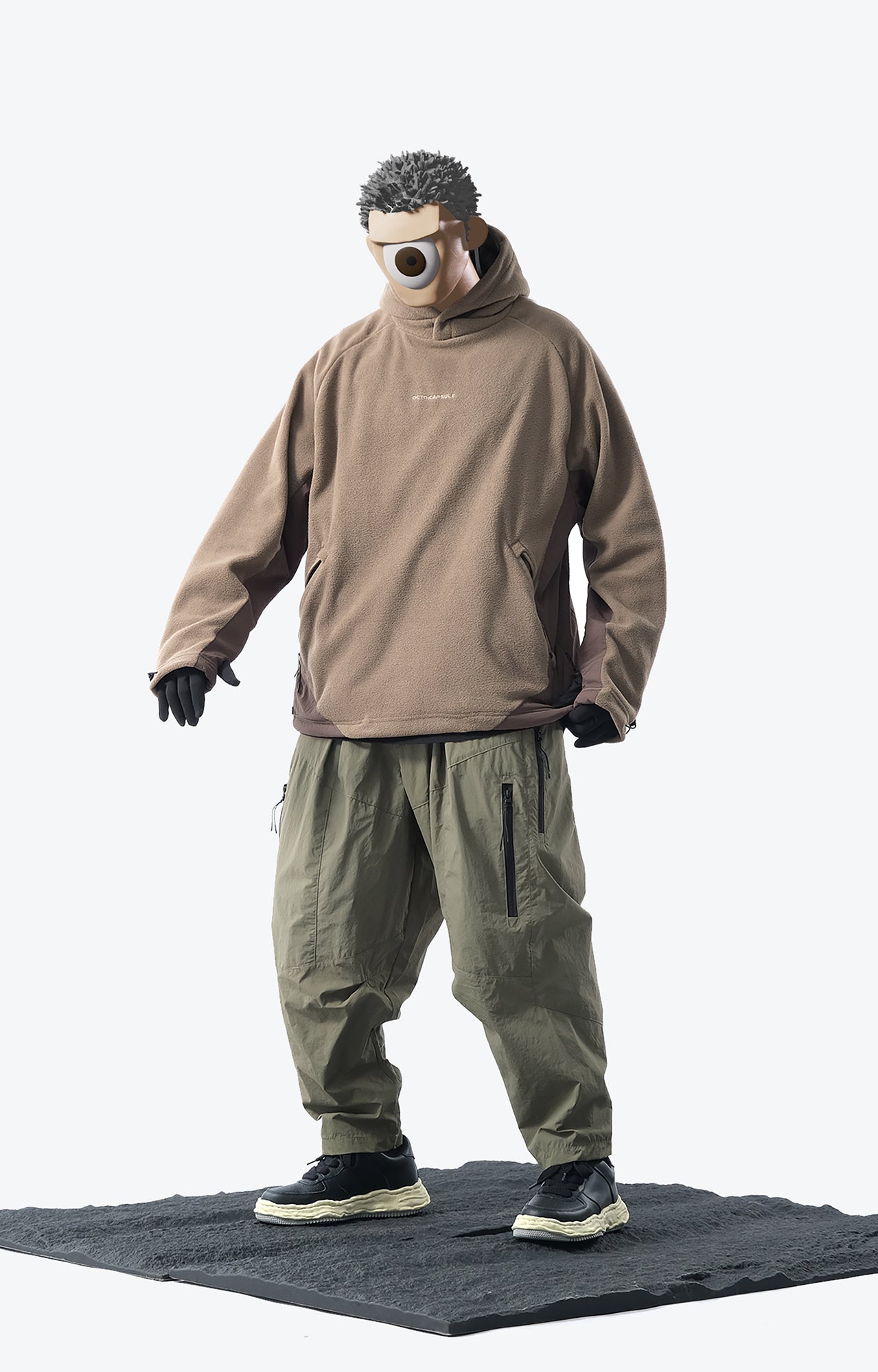 Capsule 02 / CST-112 Adjustable Fleece Hoodie  (Khaki)