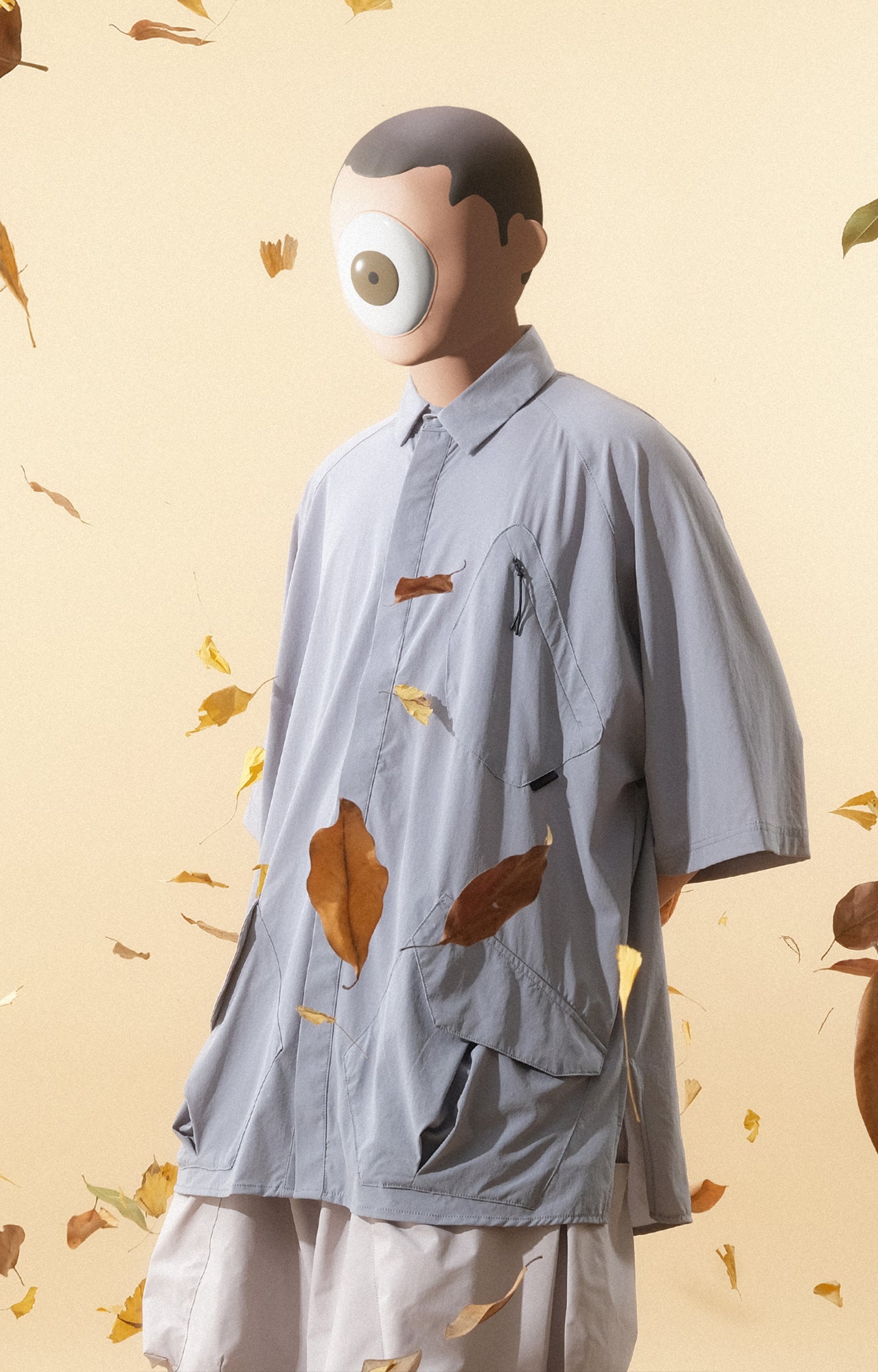 Capsule 01 /  CT010 Nylon Pocket Shirt (Blue Grey)