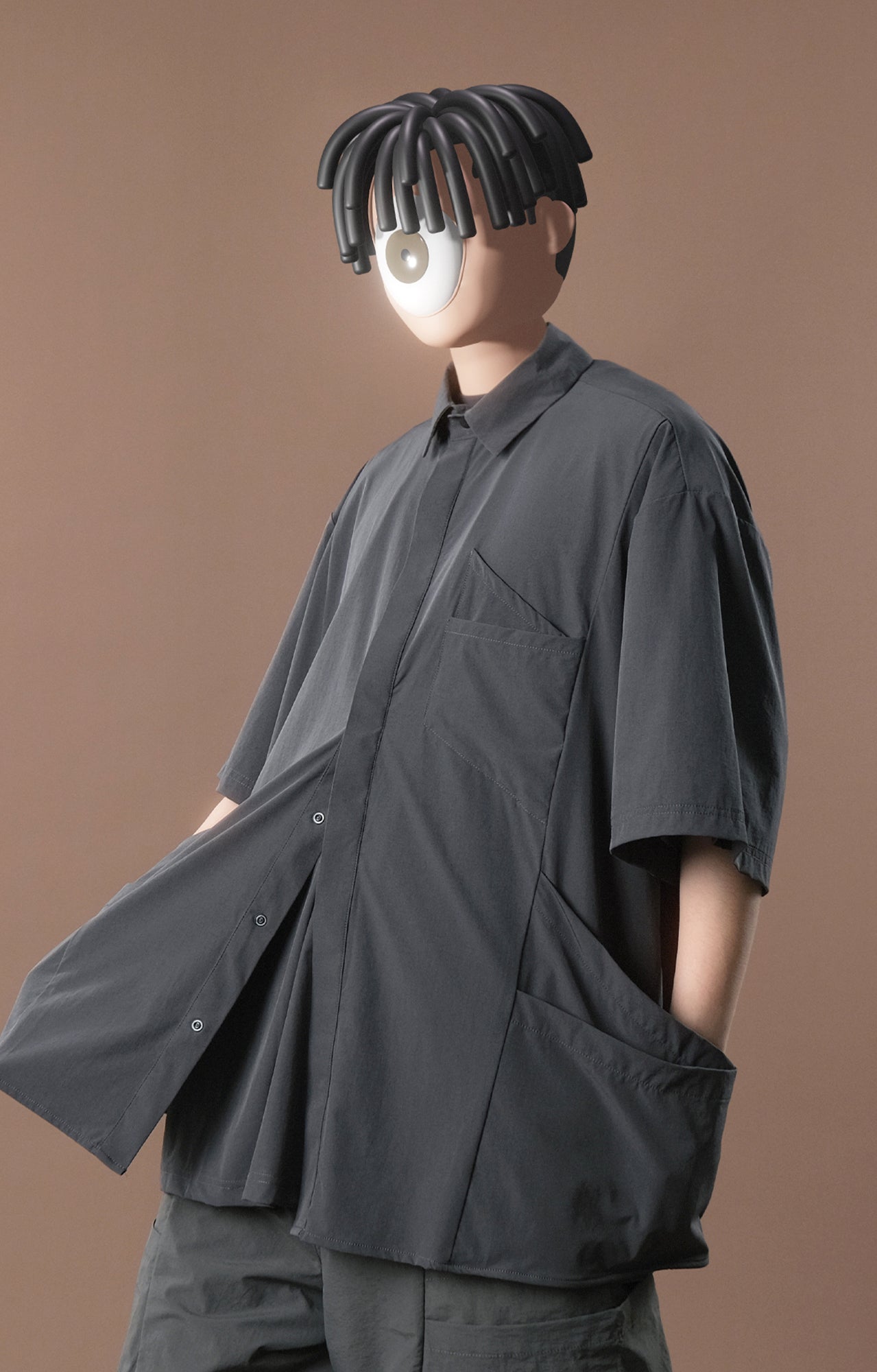 Capsule 02 / CT102 Nylon Layer Pocket Shirt (Pewter Green)