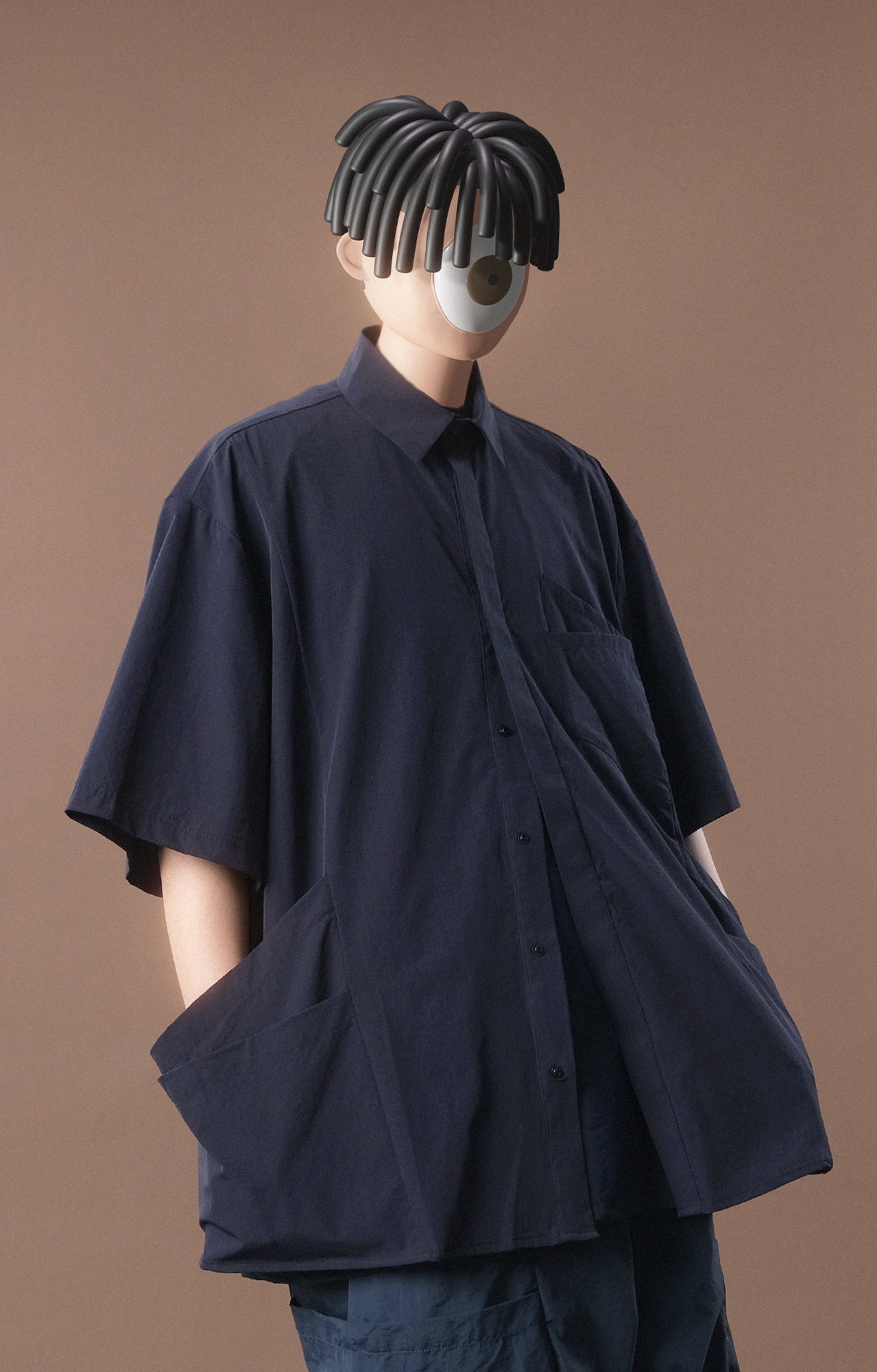 Capsule 02 / CT102 Nylon Layer Pocket Shirt (Navy)