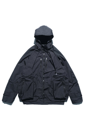 AW22 / 06 —J22-024  Flexible Collar Windbreaker (Black)