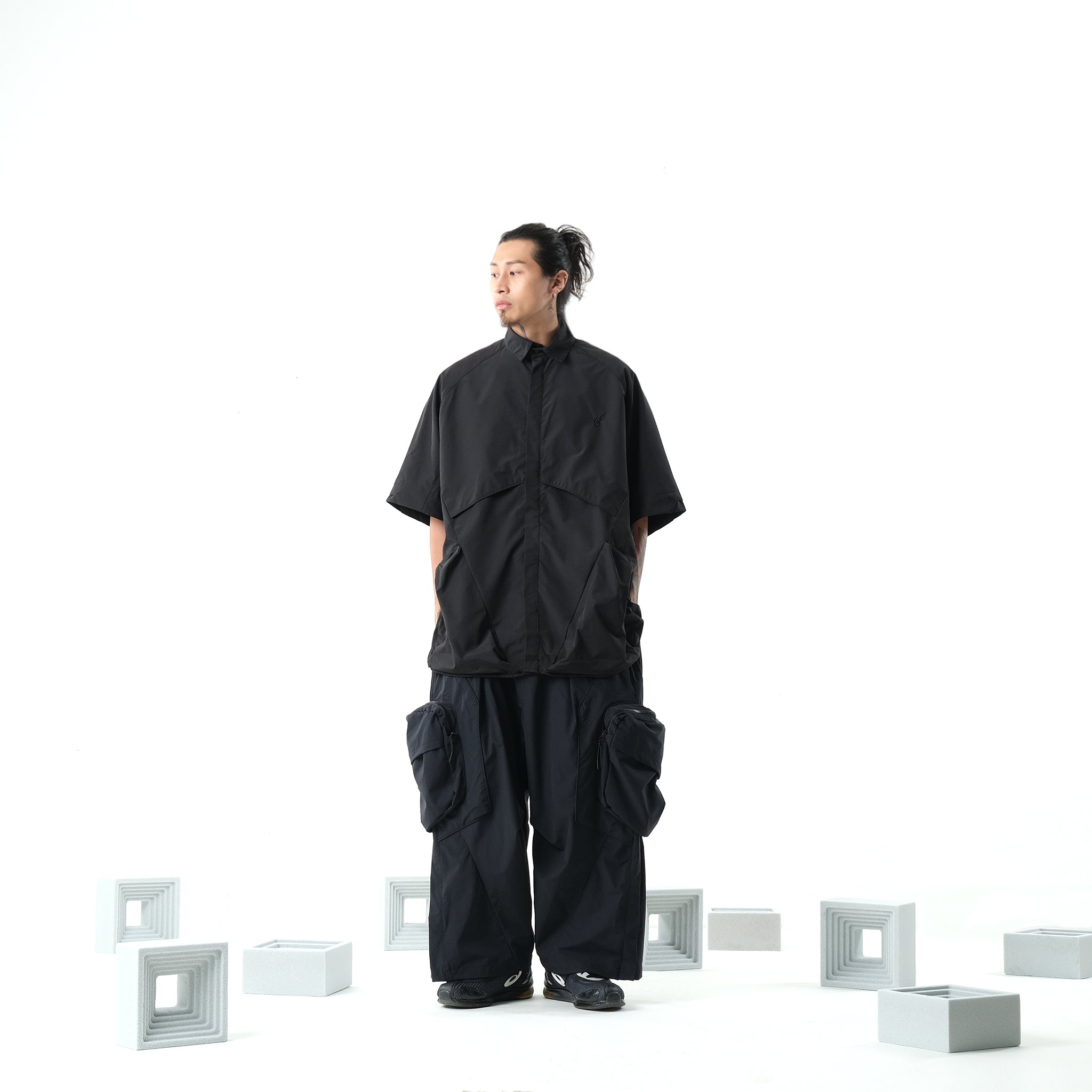SS22/ 04 ST-072 Crossbag Shirt(Black)
