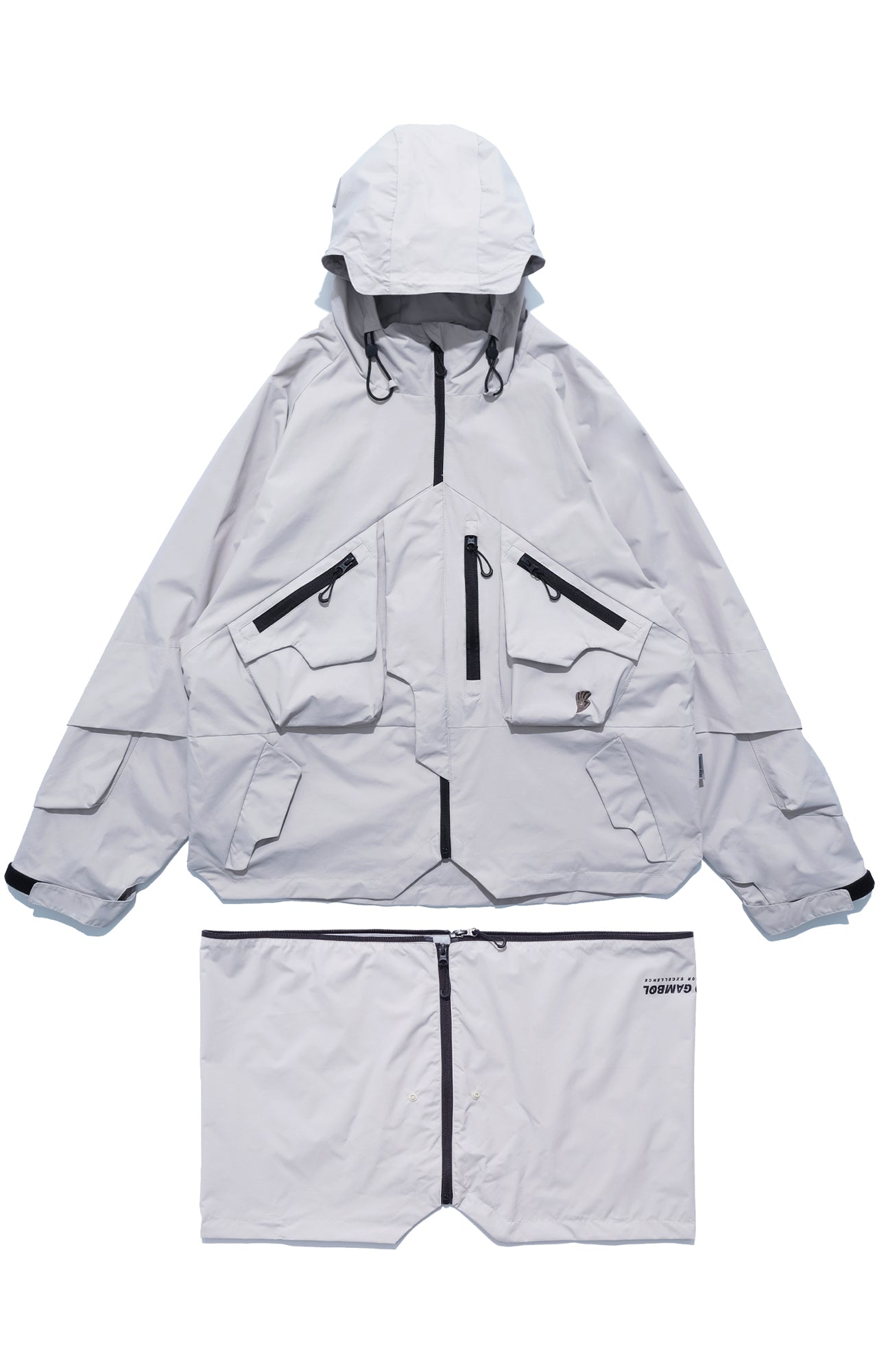 AW22 / 03 — J22-022 Expandable Crossbag Windbreaker (Ivory Grey)