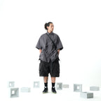 SS22 / 05 S-062 Flexible Trapezoidal Shorts (Black)