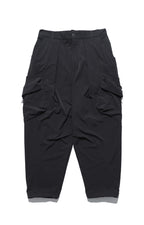 Capsule 01 / CSP-121 Double Layered Cargo Pocket Nylon Pants (Black)