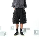 SS22 / 05 S-062 Flexible Trapezoidal Shorts (Black)
