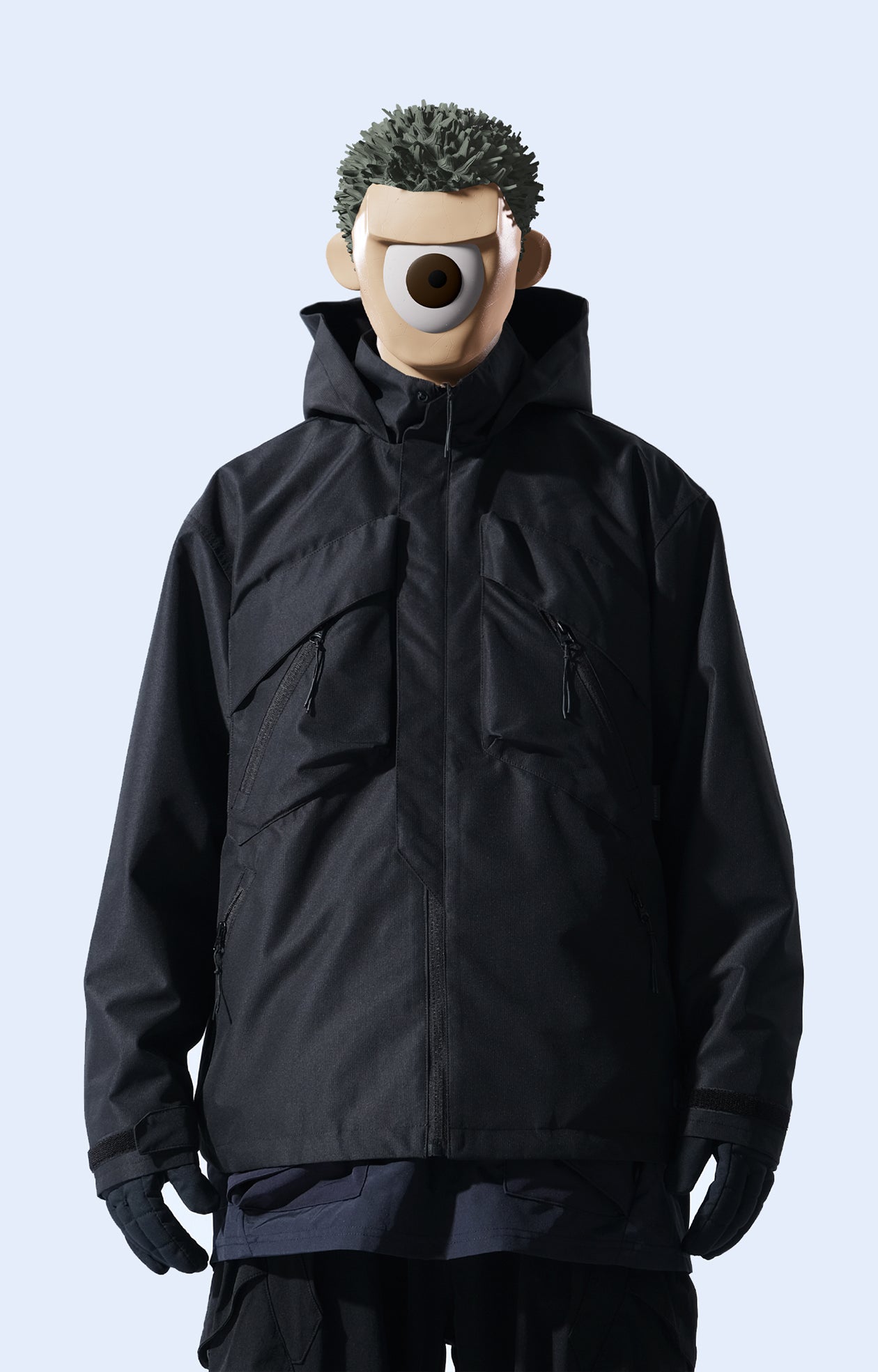 Capsule 01 / CSJ-001 Dual Pocket Windbreaker (Black)