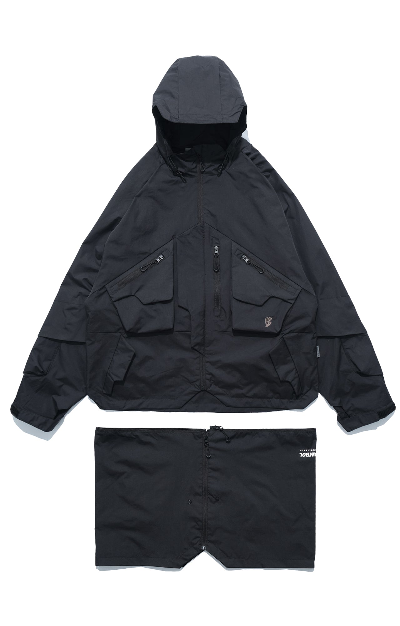 AW22 / 03 — J22-022 Expandable Crossbag Windbreaker (Black)