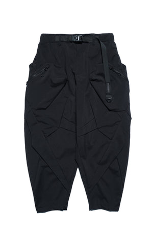 AW22 / 05 —  P22-121 Hidden Pocket Trapezoidal Pants (Black)
