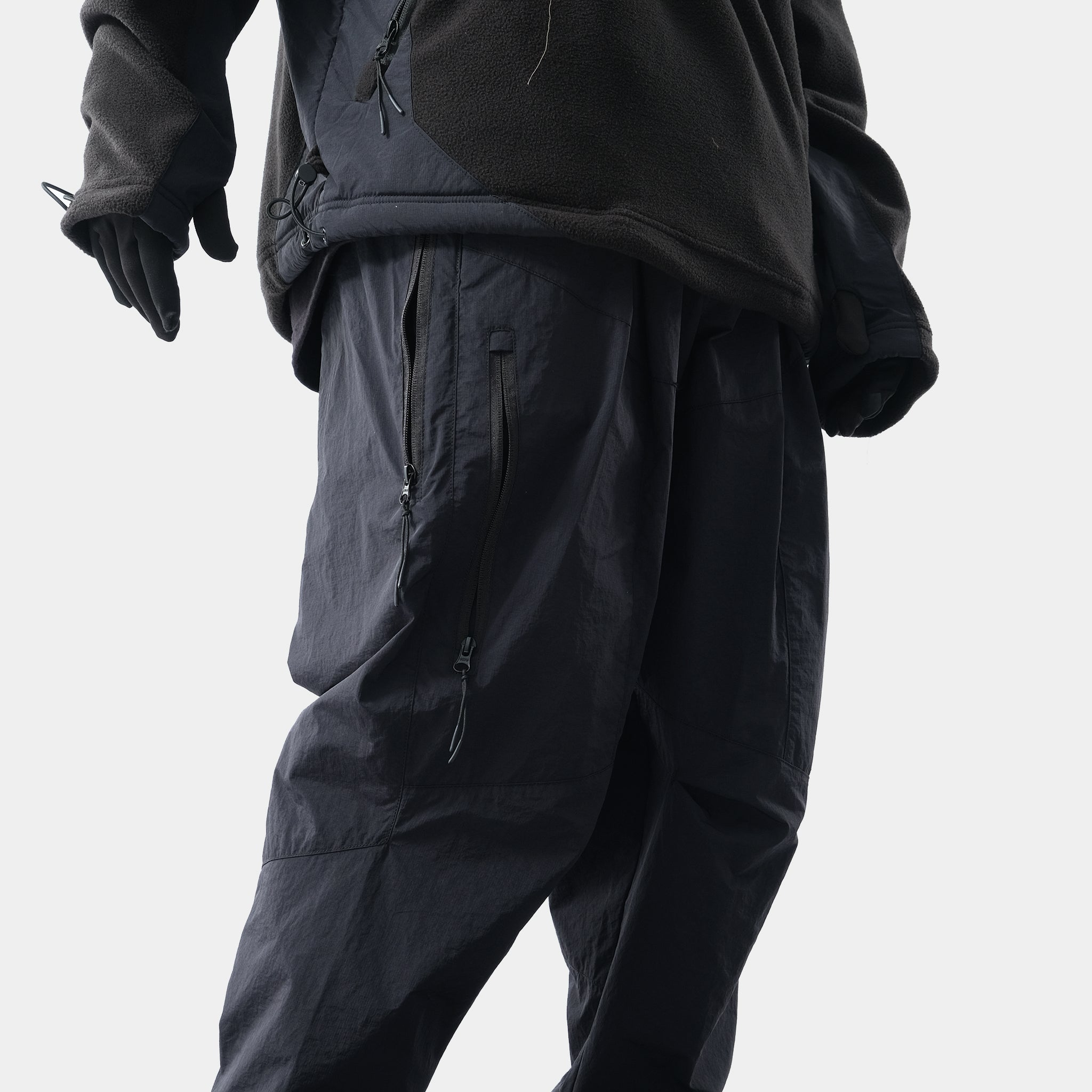 Capsule 02 / CSP-123 Quadruple Zipped Nylon Pants  (Black)