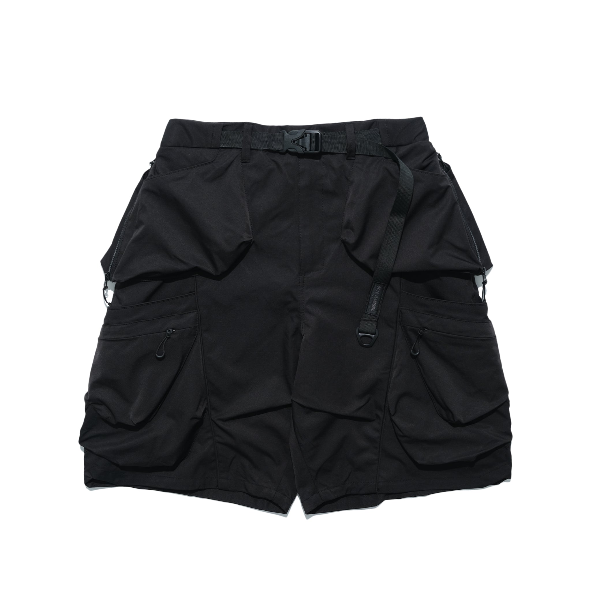 SS22 / 05 S-062 Flexible Trapezoidal Shorts (Black)