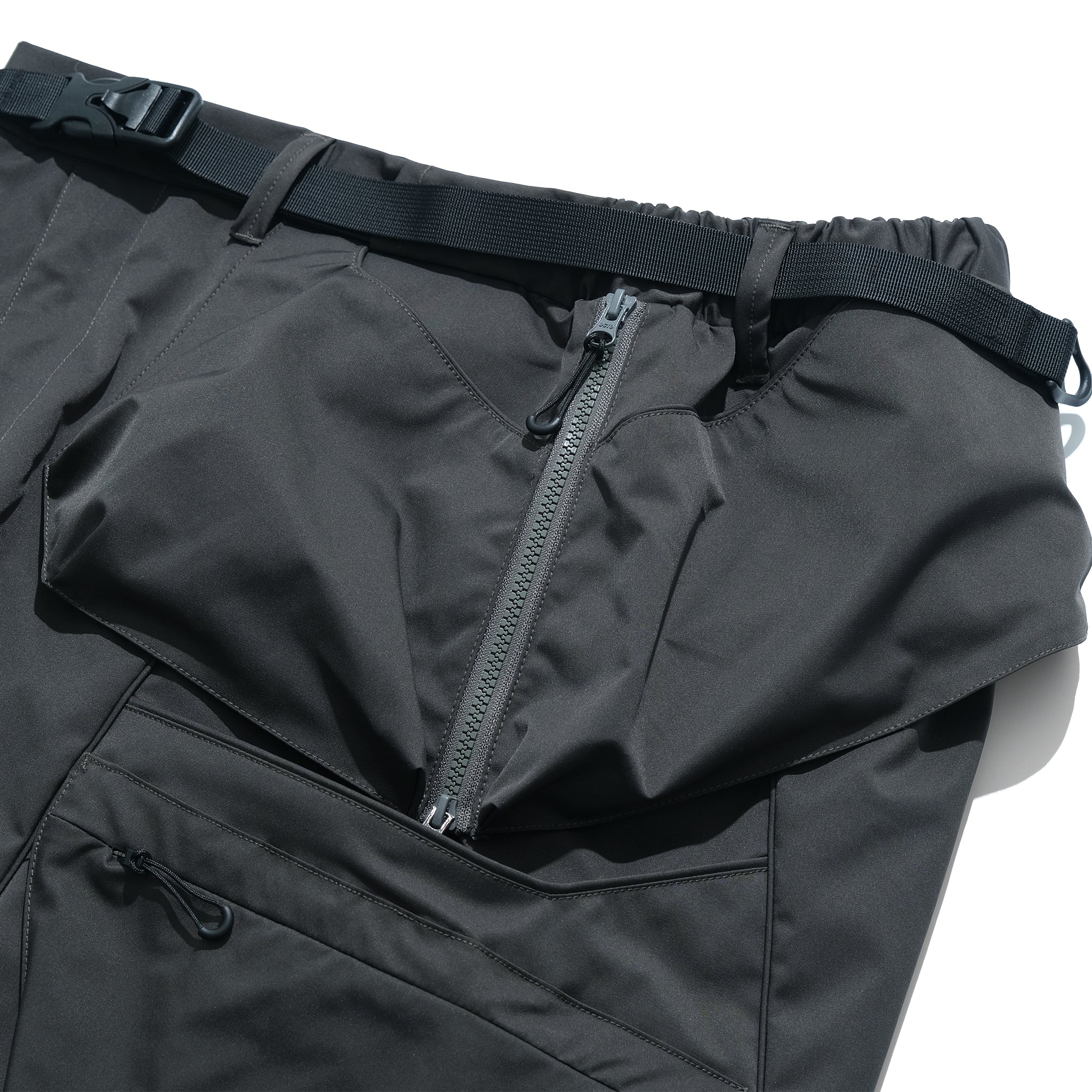 SS22 / 05 S-062 Flexible Trapezoidal Shorts (Woodland Grey)
