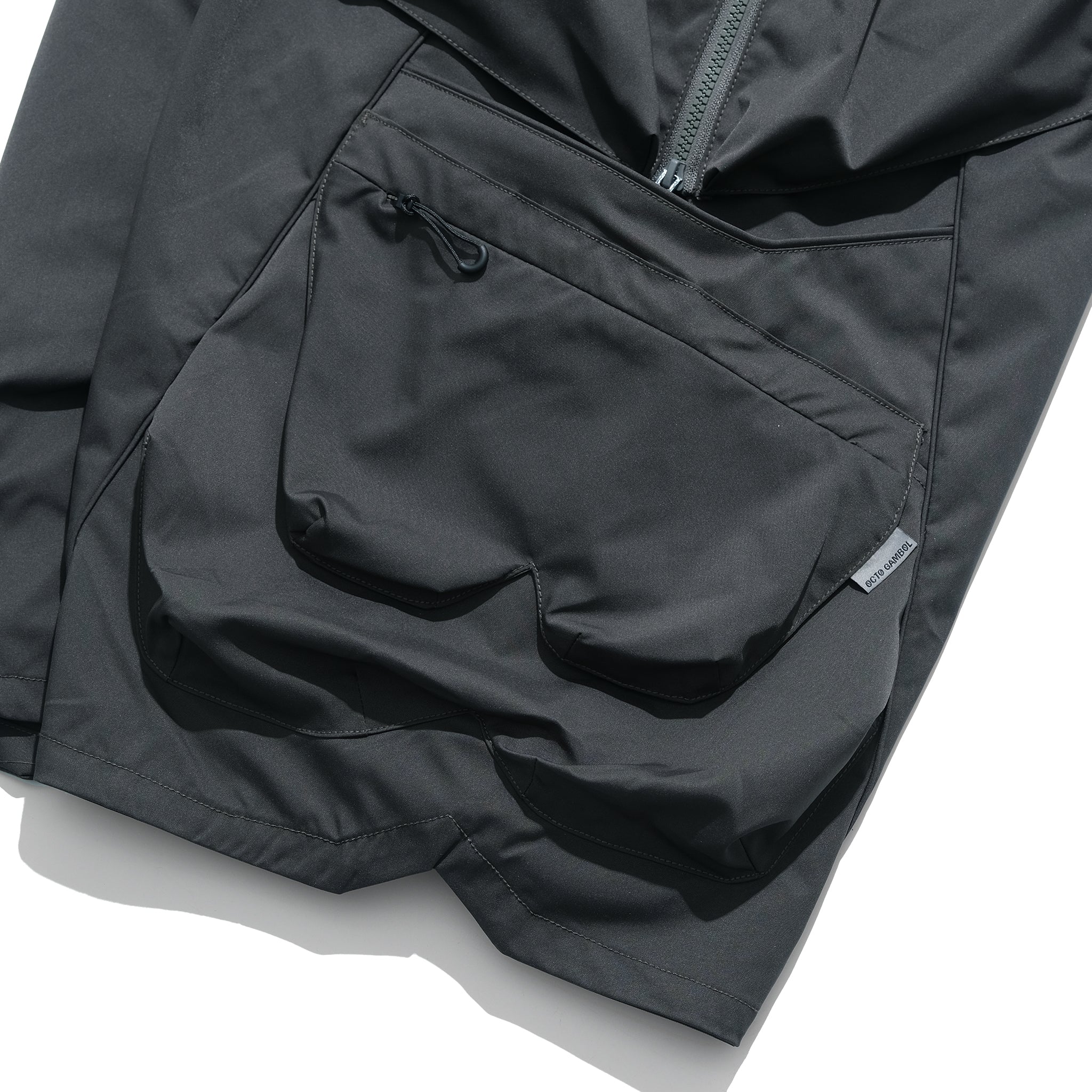 SS22 / 05 S-062 Flexible Trapezoidal Shorts (Woodland Grey)