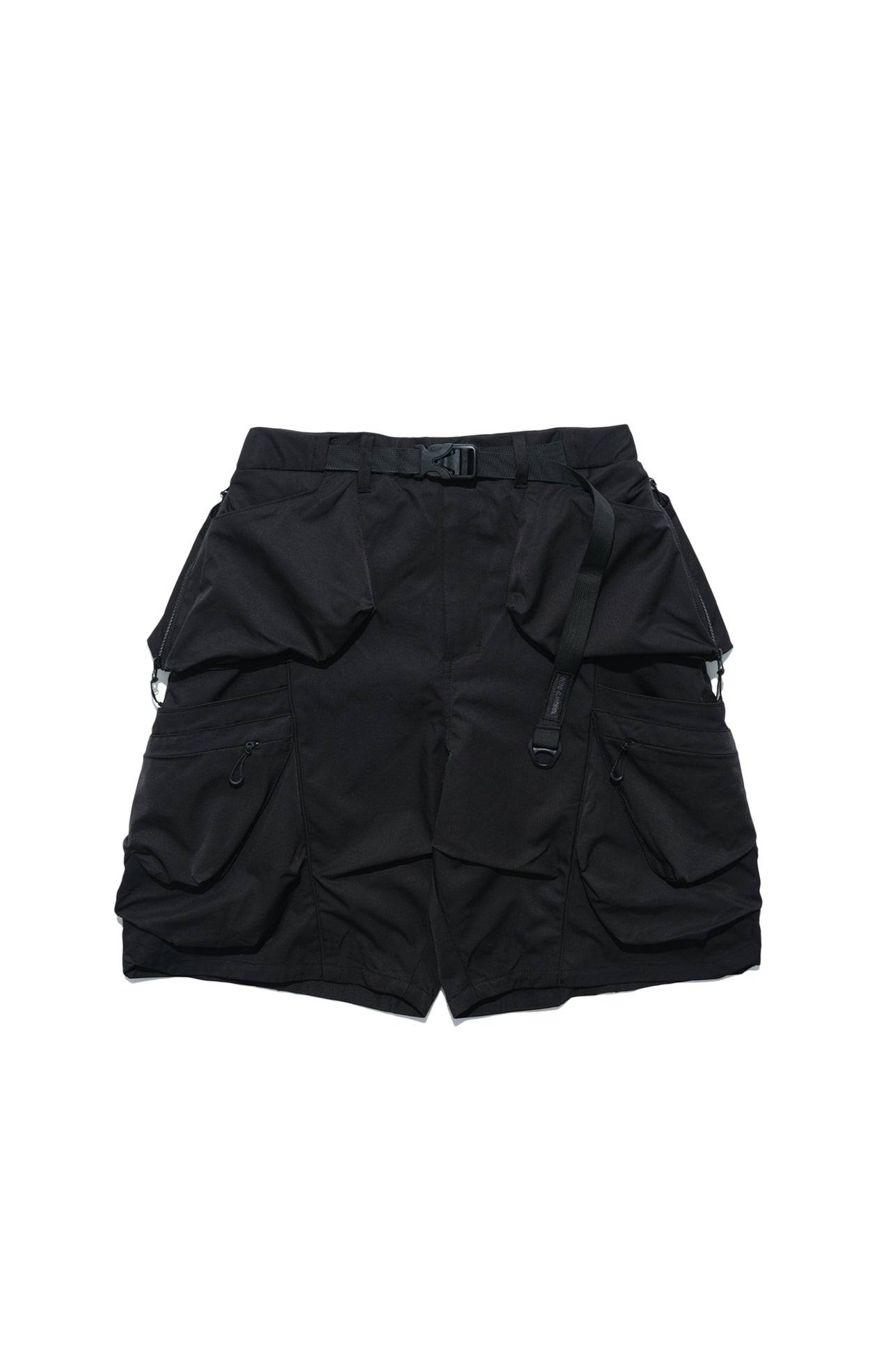 SS22 / 05 S-062 Flexible Trapezoidal Shorts (Black)