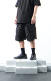SS22 / 14 S-065 L-shape Layered Shorts (Black)