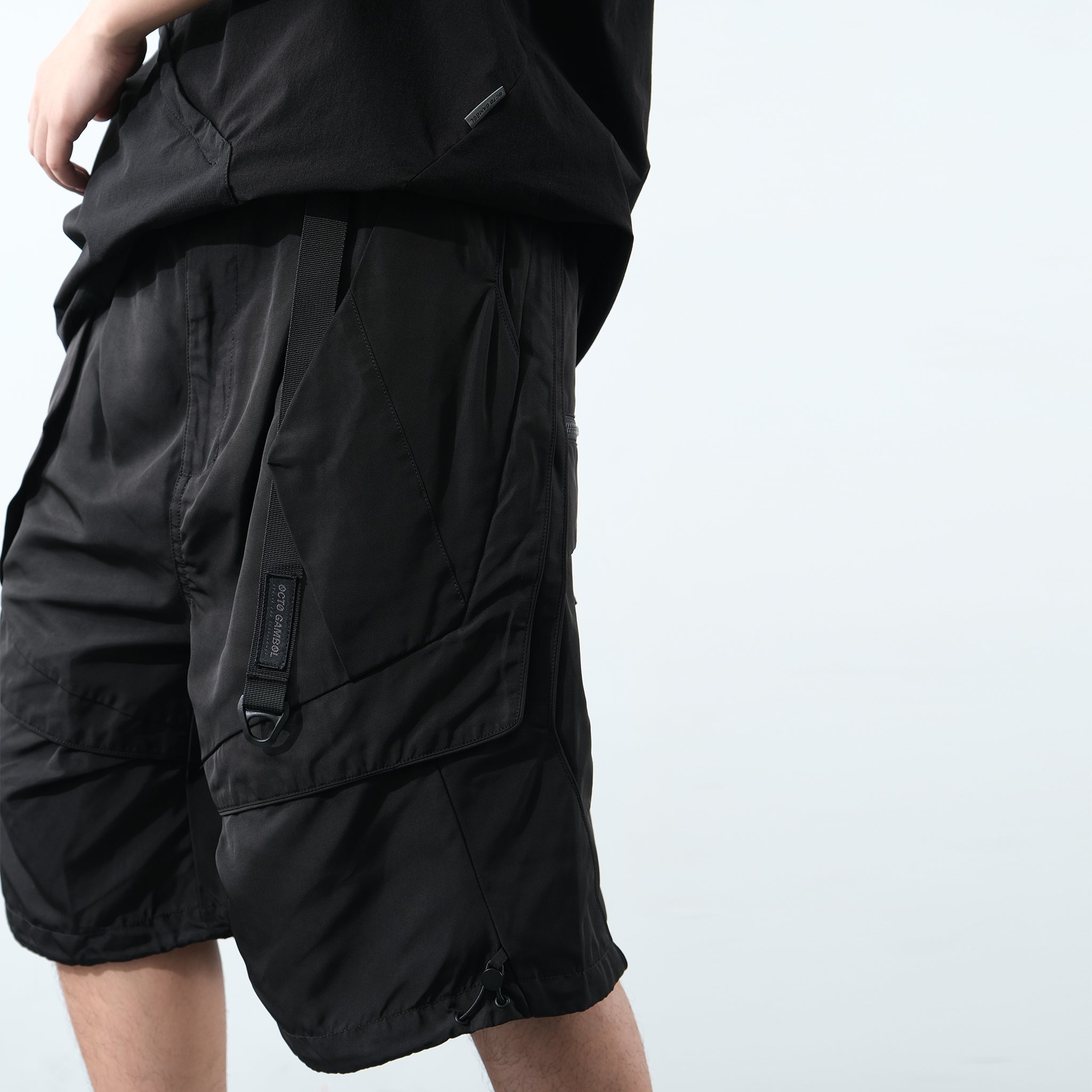 SS22 / 14 S-065 L-shape Layered Shorts (Black)