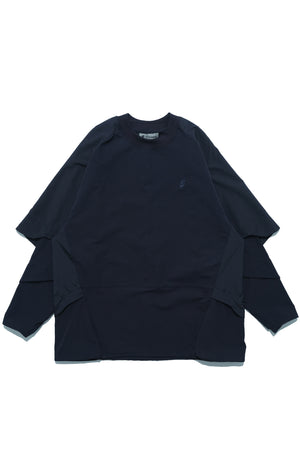 AW22 / 02 — T22-063 Armored Arm Nylon Long Sleeve T-shirt (Navy)