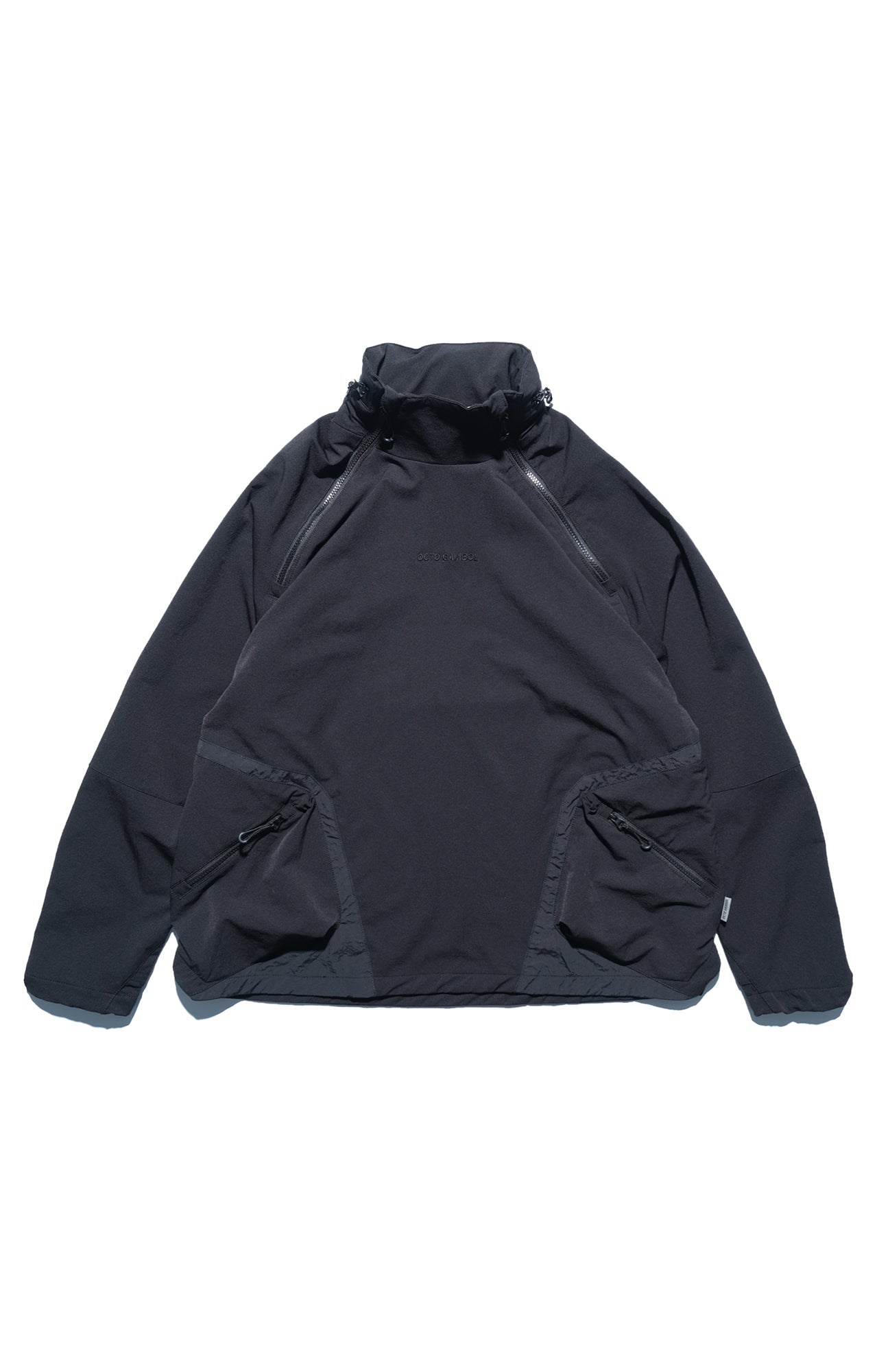 AW22 / 08 — T22-066 Turtleneck hidden hood Hoodie (Black)