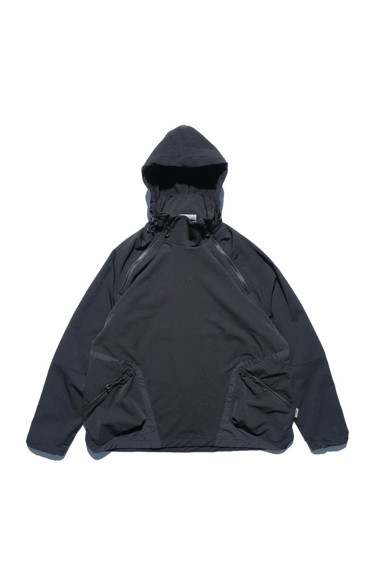 AW22 / 08 — T22-066 Turtleneck hidden hood Hoodie (Black)