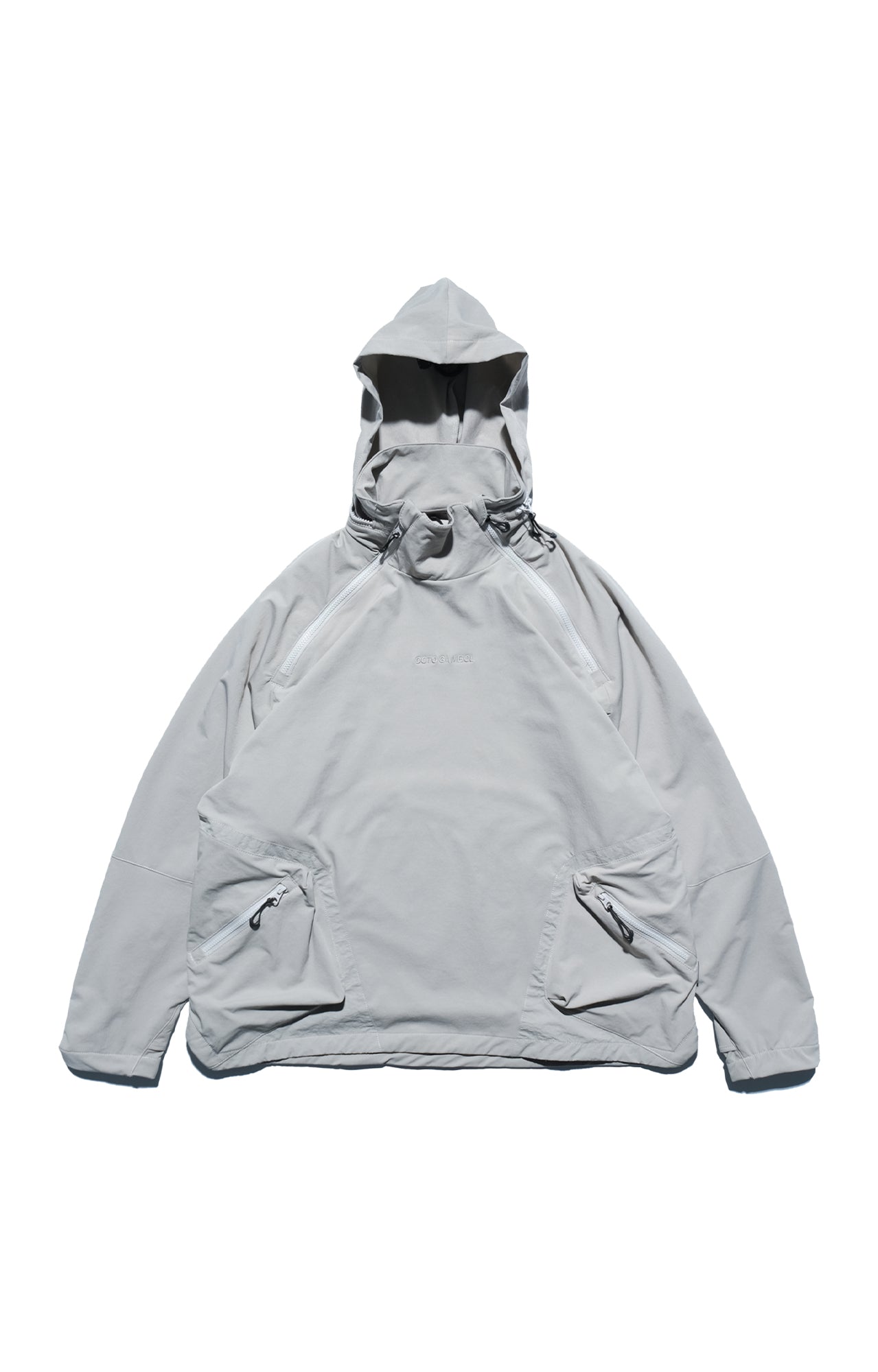 AW22 / 08 — T22-066 Turtleneck hidden hood Hoodie (Ivory White)