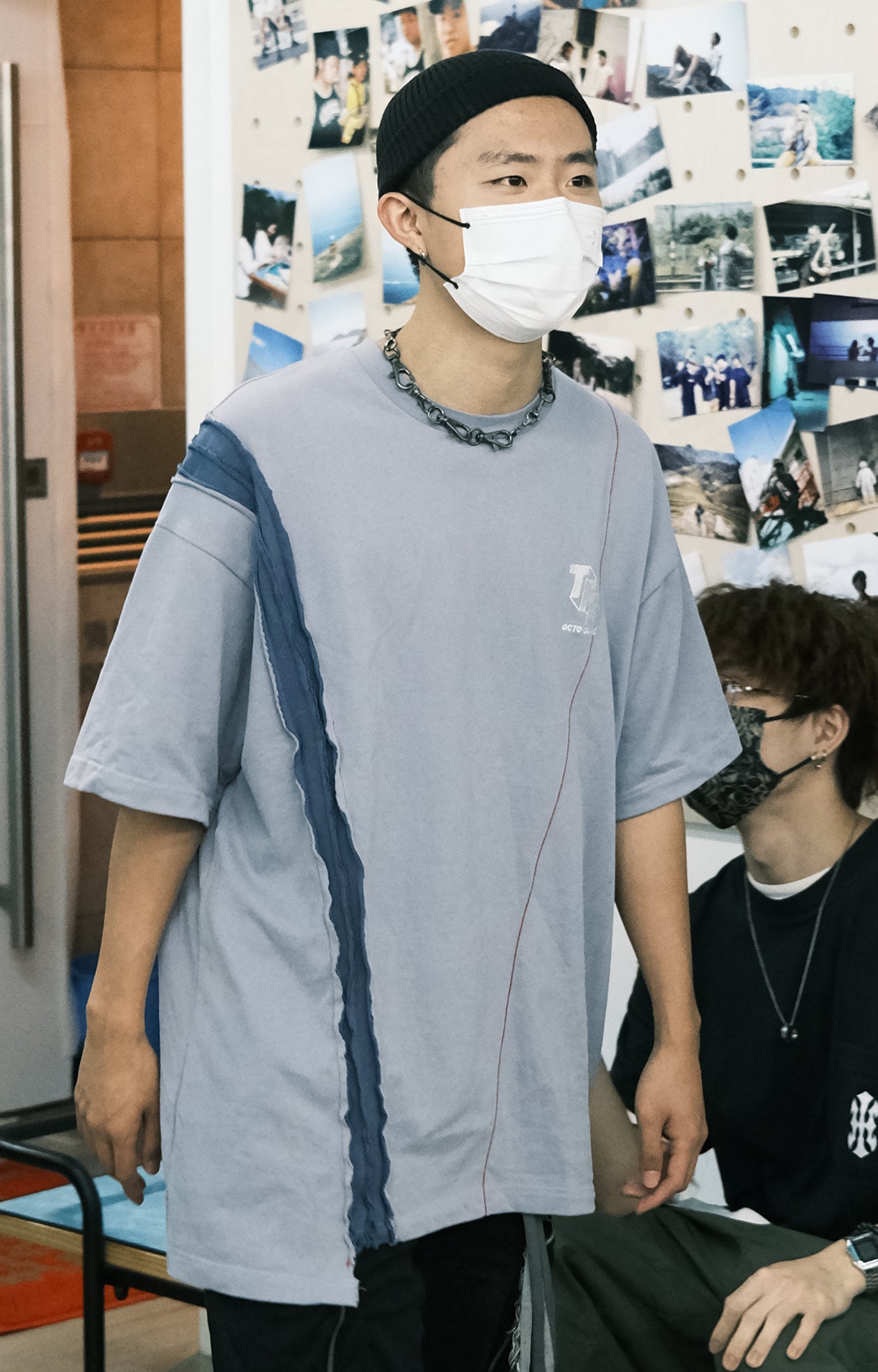 OCTO GAMBOL x TFK03 Asymmetrical T-Shirt (Light Blue)