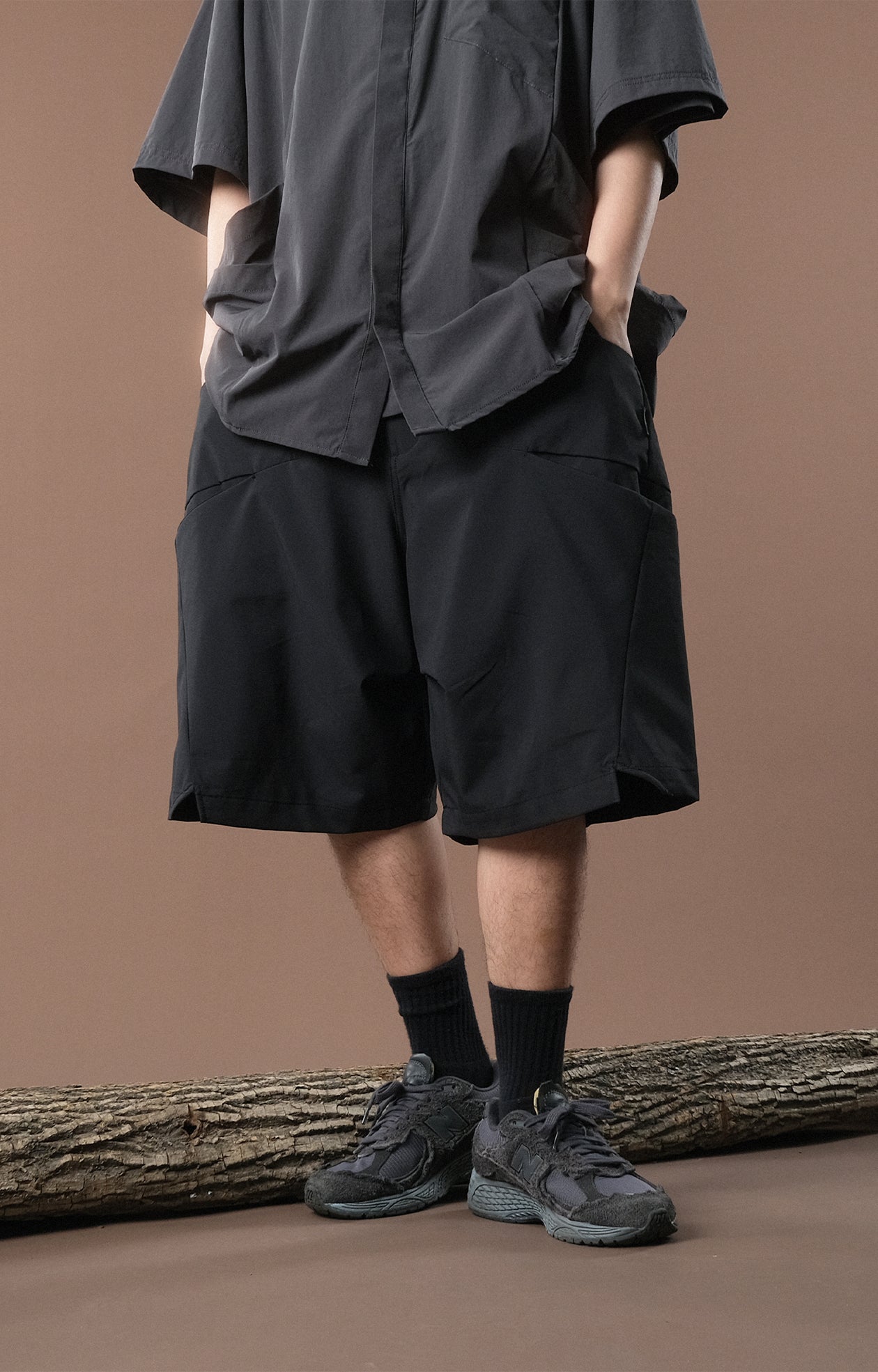 Capsule 02 / CS103 Nylon Slash Pocket Shorts (Black)