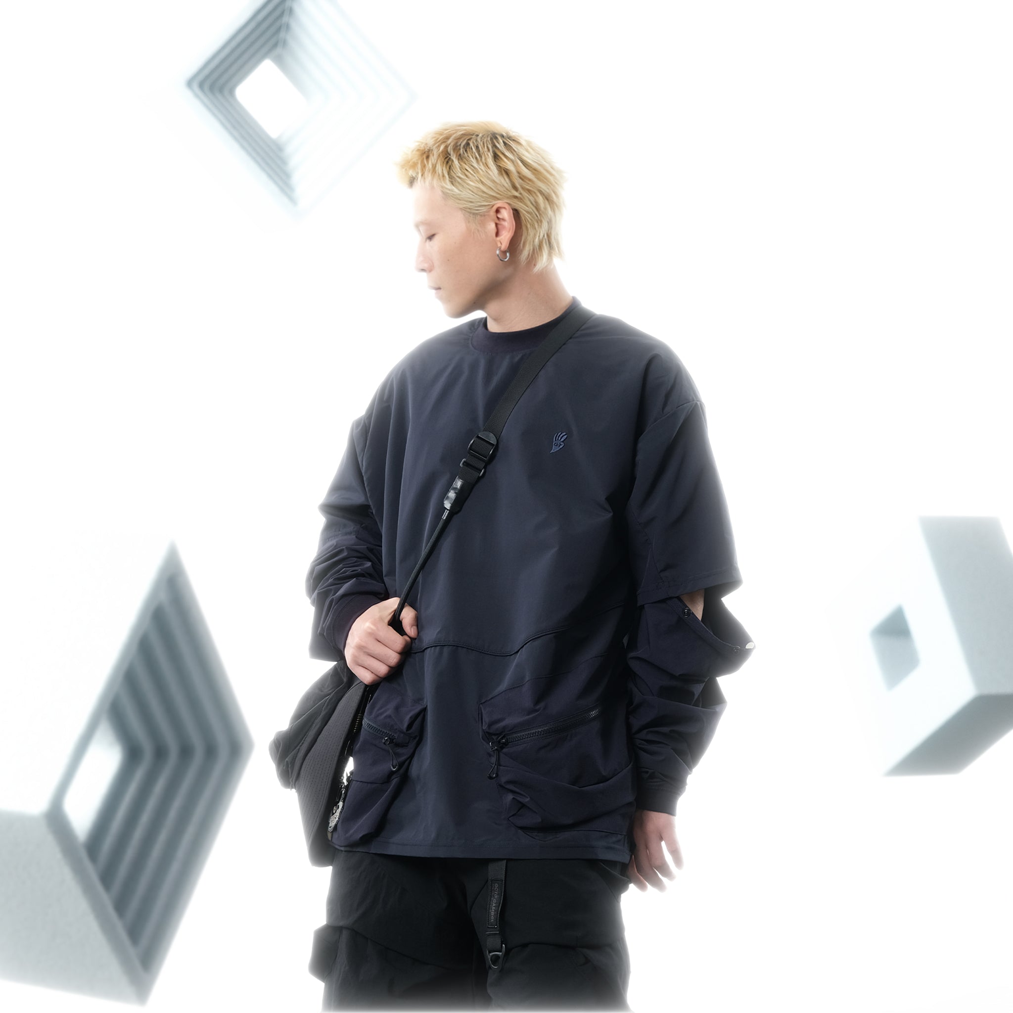 SS22 / 02 TH-060 Detachable Sleeves T-shirt (Navy)